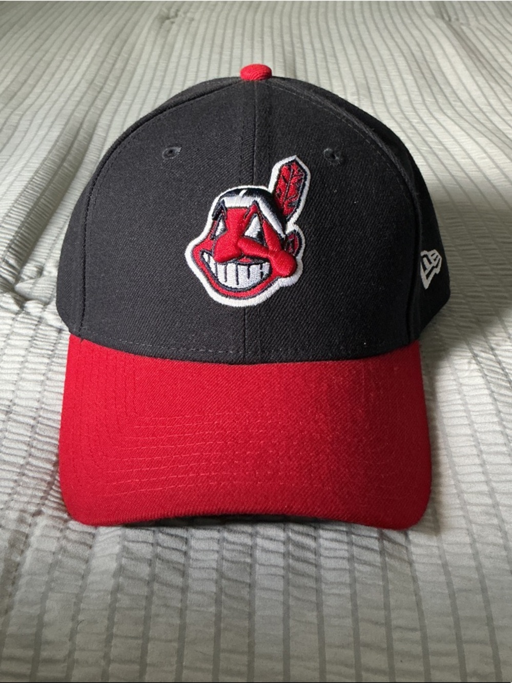 New Era Black and Red Baseball Cap with Embroidered Mascot